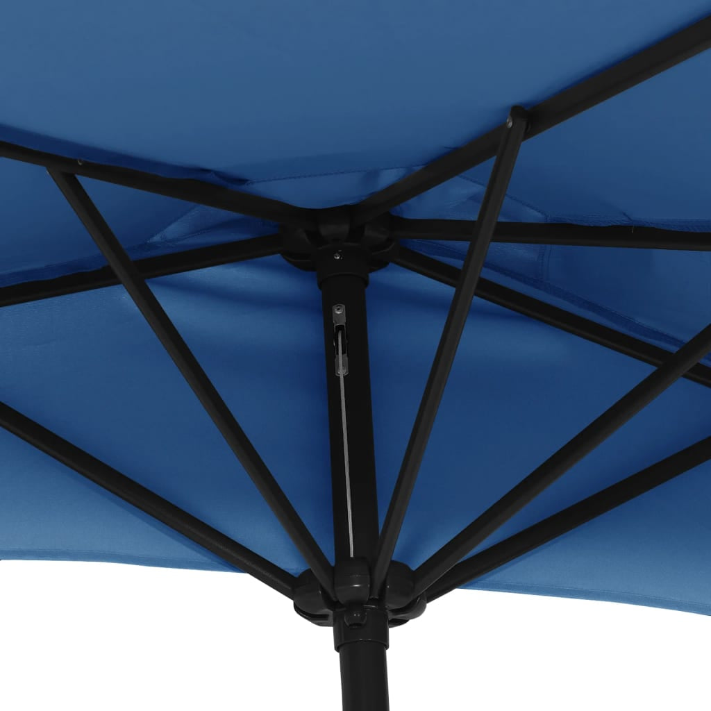 Vidaxl Sombrilla Balcón Semicircular Palo Aluminio Azul 270x144x222 Cm_4