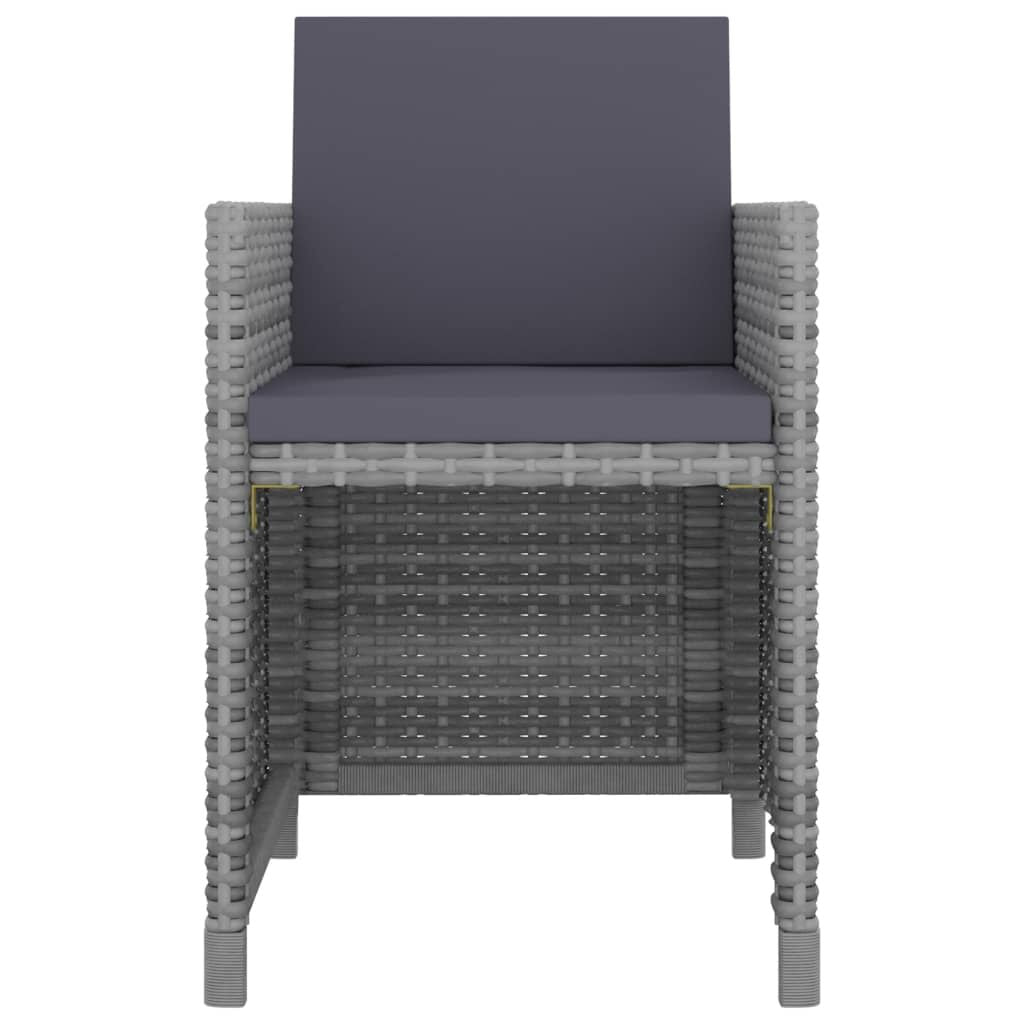 Vidaxl Set Comedor De Jardín 13 Piezas Y Cojines Ratán Sintético Gris_3