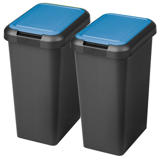 Set 2 Papeleras touch & Lift De 25l Azul Sapphir_0