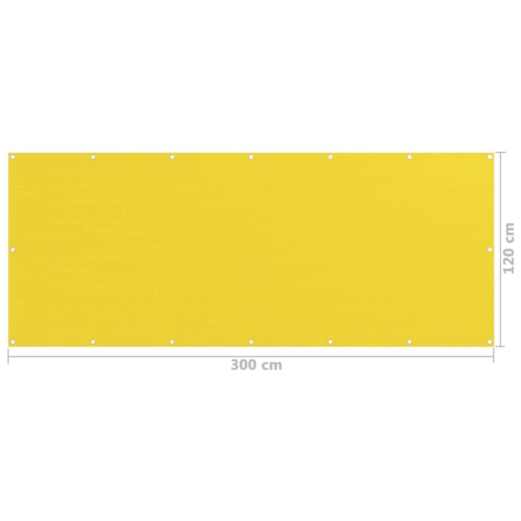 Vidaxl Toldo Para Balcón Hdpe Amarillo 120x300 Cm_2