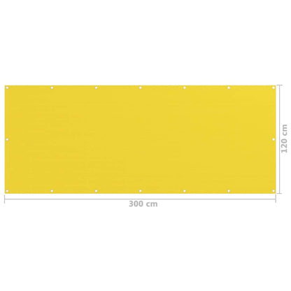 Vidaxl Toldo Para Balcón Hdpe Amarillo 120x300 Cm_4
