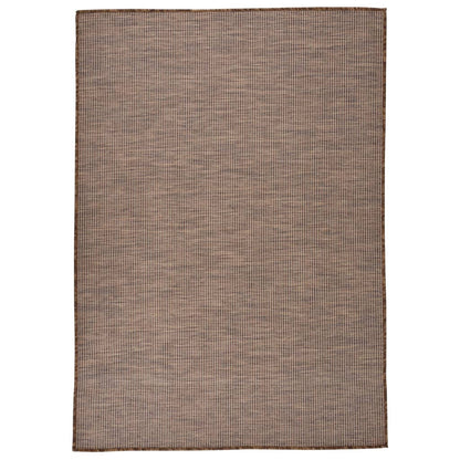 Alfombra De Exterior De Tejido Plano Marrón 160x230 Cm_1