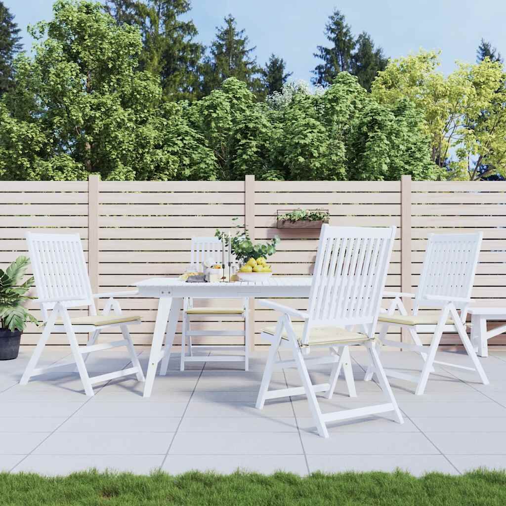 Vidaxl Cojín Silla Jardín Respaldo Bajo 4 Uds Tela Oxford Crema_1