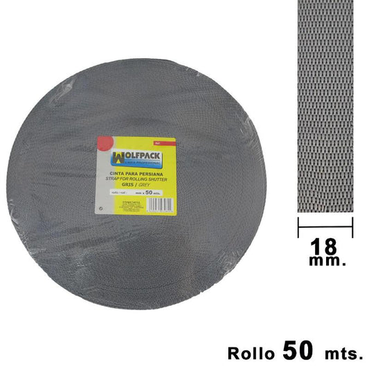 Cinta Persiana Wolfpack Gris 18 Mm. Rollo 50 Metros_0