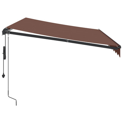Toldo Retráctil Automático Con Leds Marrón 350x250 Cm_4