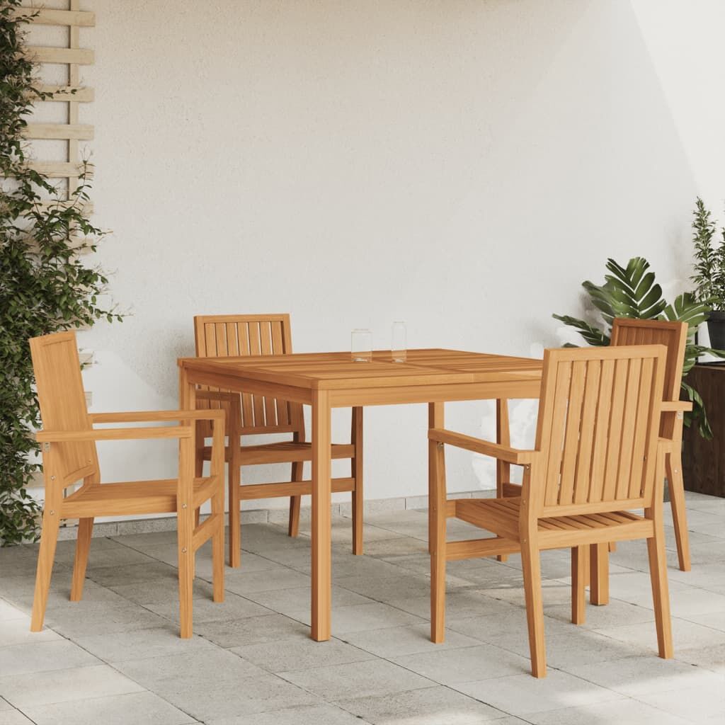 Vidaxl Juego De Comedor Para Jardín 5 Piezas Madera Maciza De Teca_1