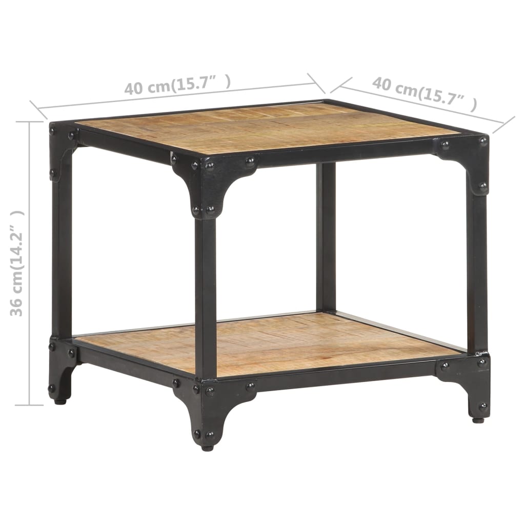 Mesa De Centro De Madera Maciza De Mango Rugosa 40x40x36 Cm_4