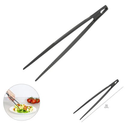 Pinzas De Cocina, Color Negro, Fabricadas En Nylon, 30cm._1