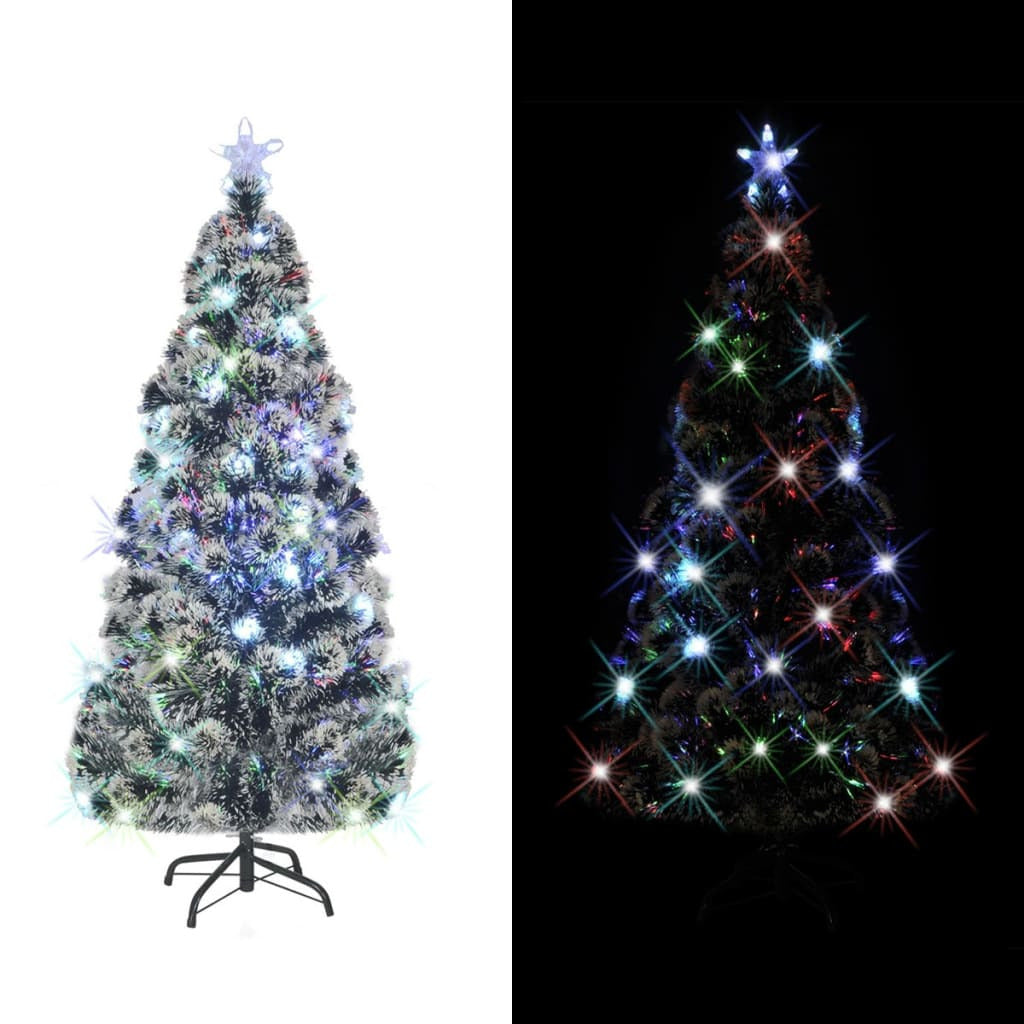 Vidaxl Árbol De Navidad Con Luces Y Soporte Fibra Óptica 180 Cm_1