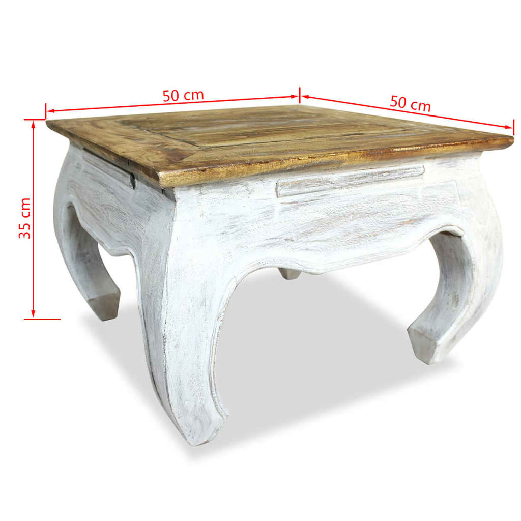 Mesa Auxiliar De Madera Maciza De Caoba 50x50x35 Cm_2