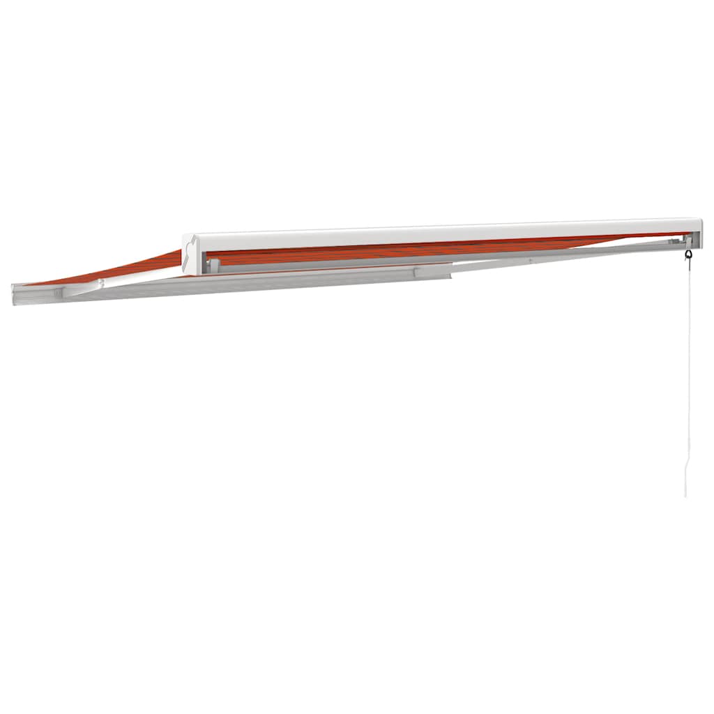 Toldo Retráctil Aluminio Y Tela Naranja Y Marrón 3,5x2,5 M_4