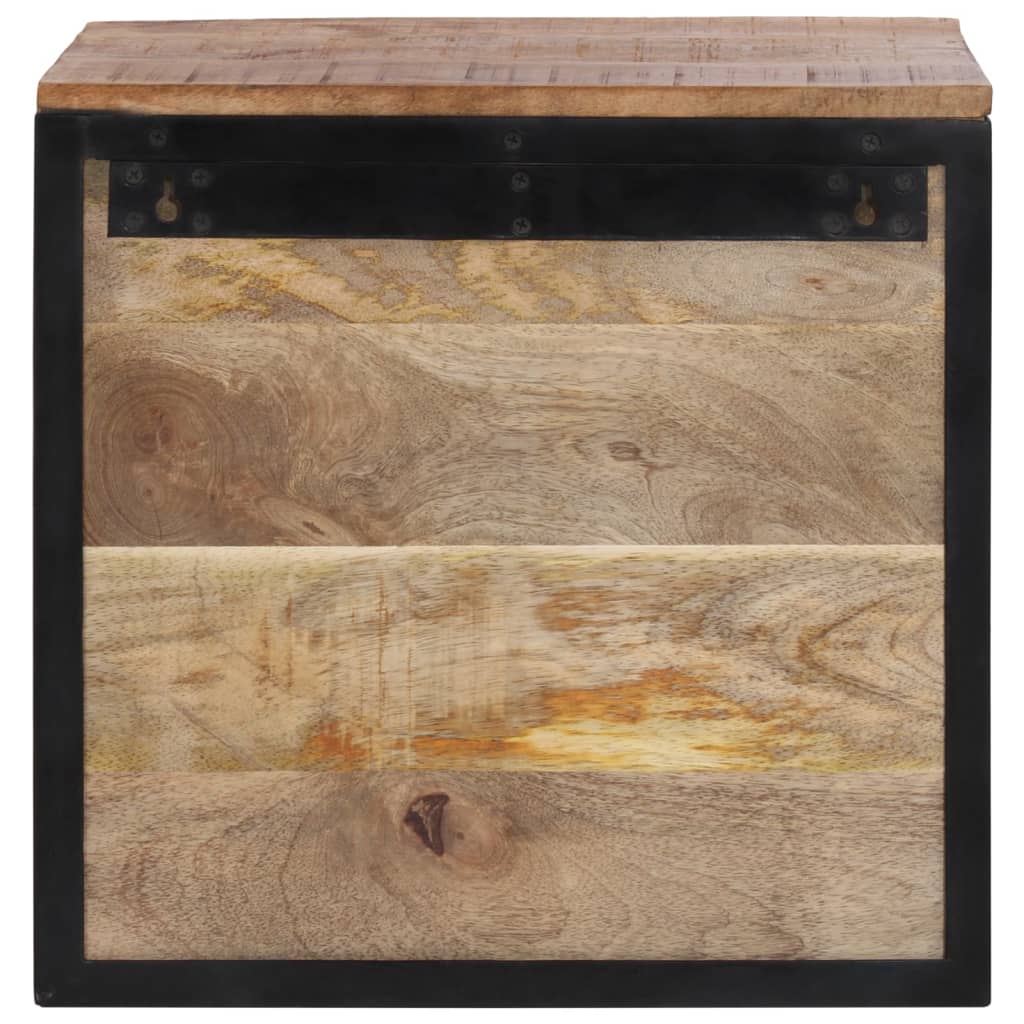 Mesita De Noche Madera Maciza De Mango 40x35x40 Cm_4