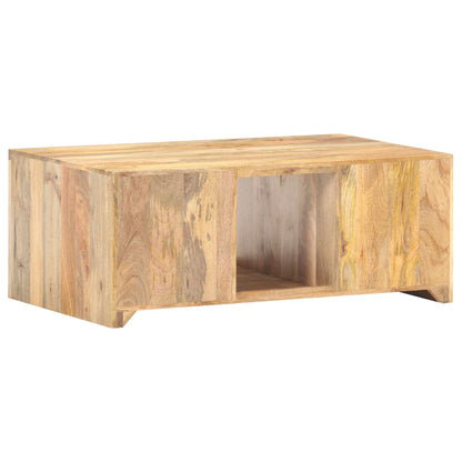 Mesa De Centro De Madera Maciza De Mango 90x50x35 Cm_2
