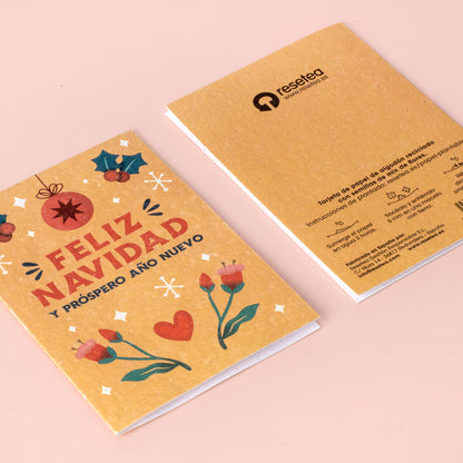Tarjeta Navideña Plantable Feliz Navidad Con Semillas De Flores - Regalo Original - Resetea_3