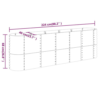 Jardinera Arriate Acero Galvanizado Antracita 224x40x68 Cm_5
