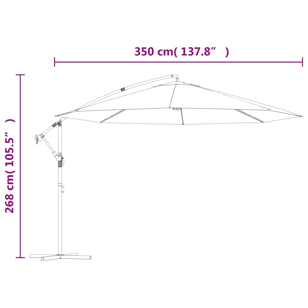 Vidaxl Sombrilla Voladiza 3,5 M Blanco Arena_2