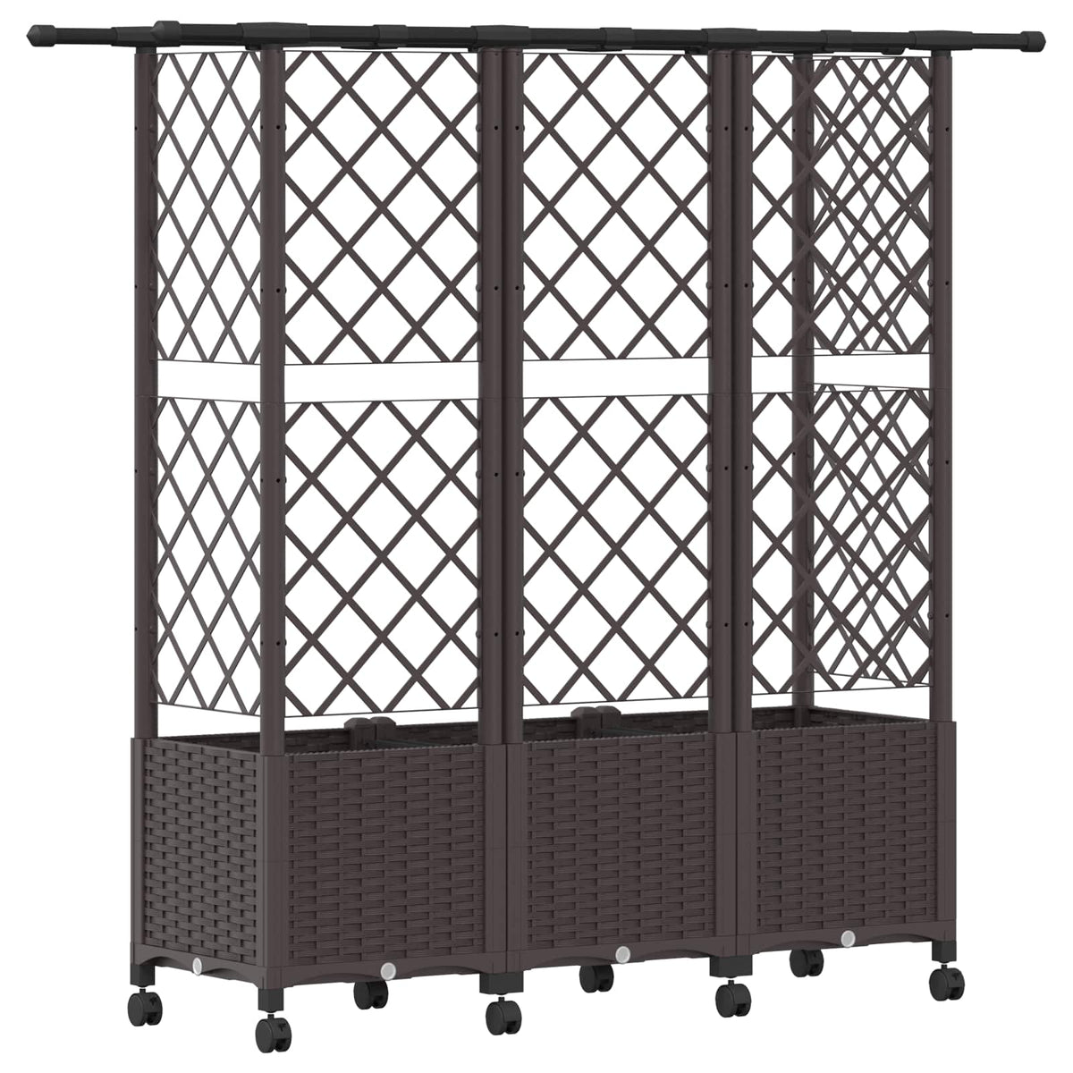Cama Elevada Con Trellis Y Techo Marrón 163,5 X 40 X 142 Cm Pp_4