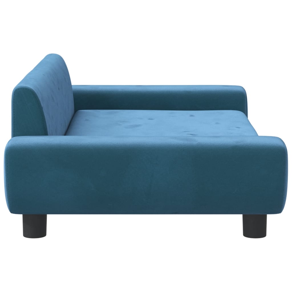 Cama Para Perros De Terciopelo Azul 100x54x33 Cm / Vetonek_4