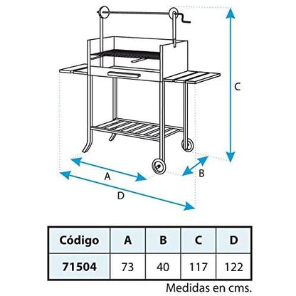 Barbacoa completo con Parrilla Inox y Bandejas de Madera Imex el Zorro