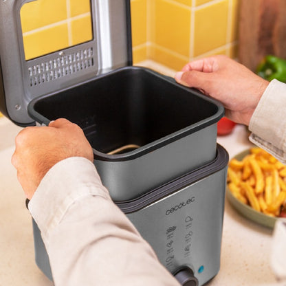 Freidora Eléctrica De Aceite Cleanfry Advance 1500 Inox. 900 W, Capacidad 1,5 L, Acero Inoxidable, Filtro Oilclean, Cubeta Extraible, Tapa Con Venta_3
