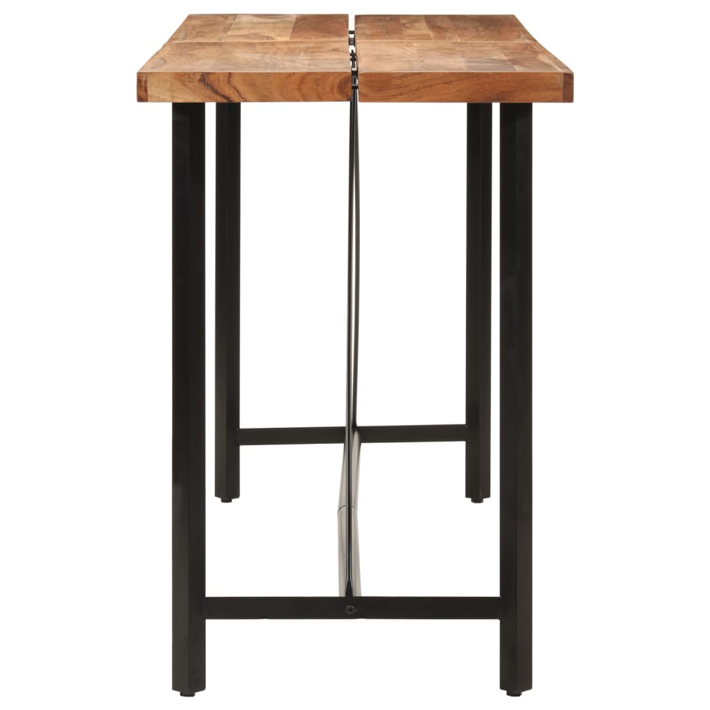 Mesa Alta De Hierro Y Madera Maciza De Acacia 180x70x107 Cm_1