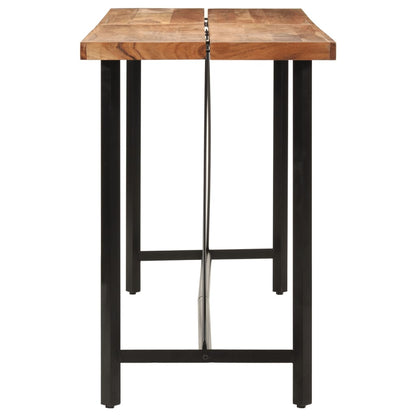 Mesa Alta De Hierro Y Madera Maciza De Acacia 180x70x107 Cm_1