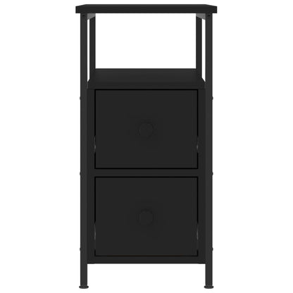 Mesita De Noche Madera De Ingeniería Negro 30x60x60 Cm_3