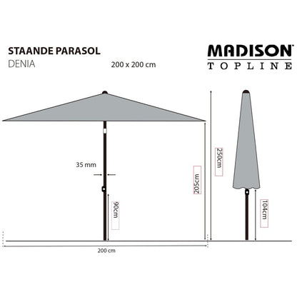 Madison Sombrilla De Jardín Denia Verde 200x200 Cm_2