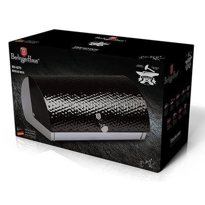 Panera De Mesa Para Guardar Pan Bollería, Tapa Deslizante, Acero Inoxidable, Diseño Moderno Berlinger Haus Primal Gloss, Acero Inoxidable / Negro