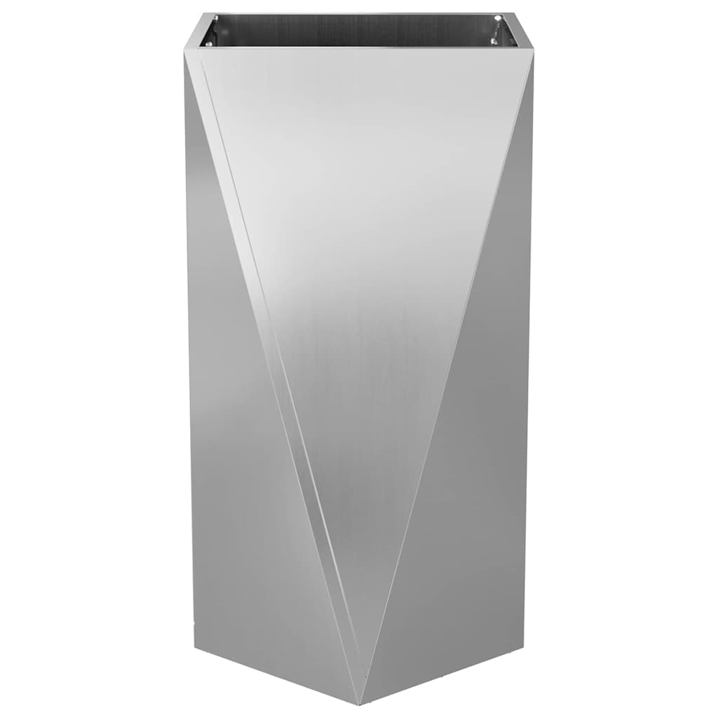 Jardinera 2 Pcs Plateado 40 X 40 X 75 Cm Acero Galvanizado_5