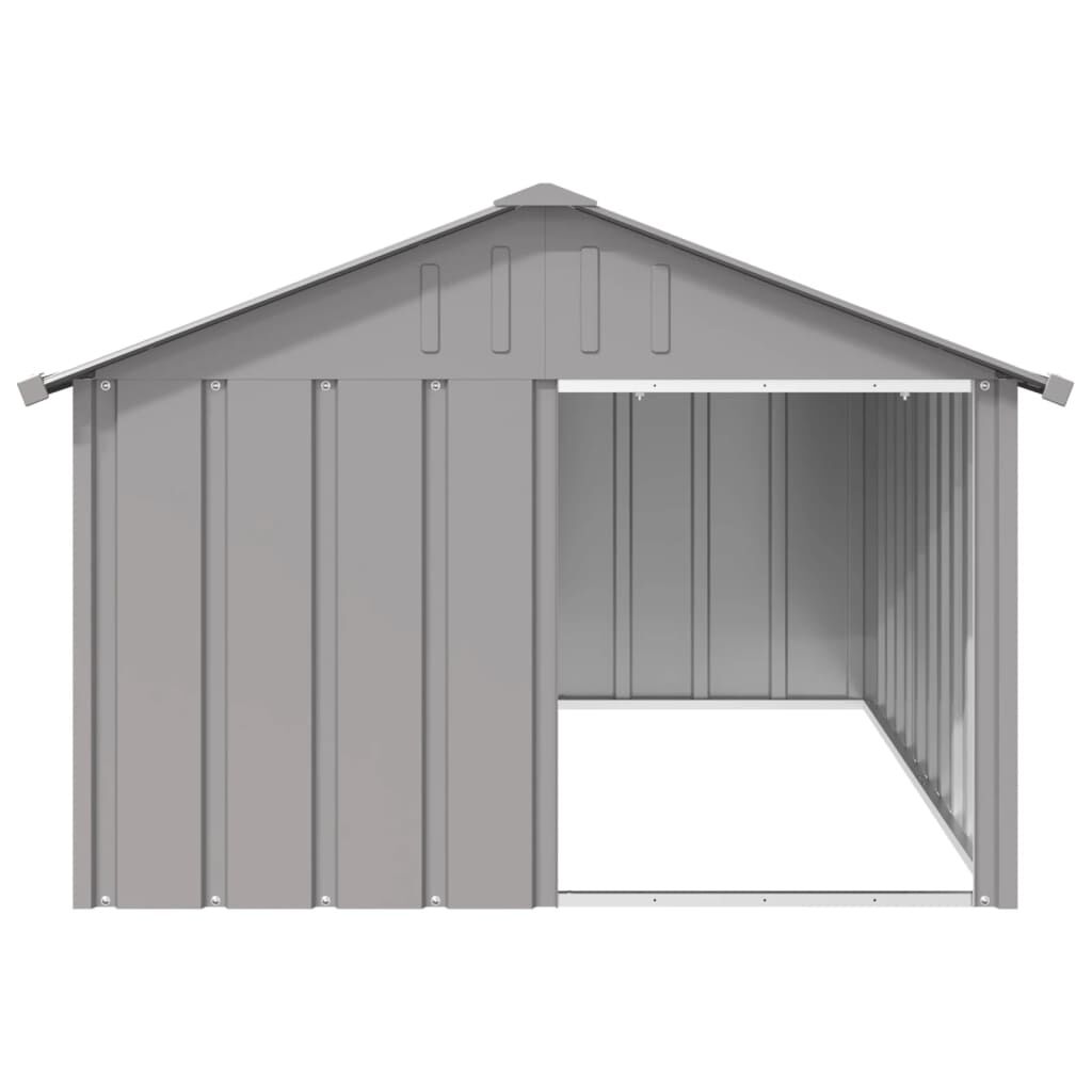 Vidaxl Casa Para Perros Acero Galvanizado Gris 116,5x153x81,5 Cm_1