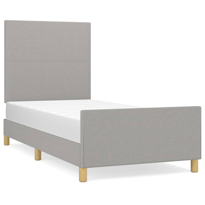 Estructura De Cama Con Cabecero De Tela Gris Claro 80x200 Cm / Vetonek_0