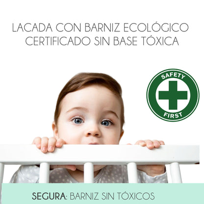 Trona Evolutiva Bebe Portatil De Madera De Haya Evoluonge. Convertible En Mesa Y Silla Infantil. Asiento Acolchado