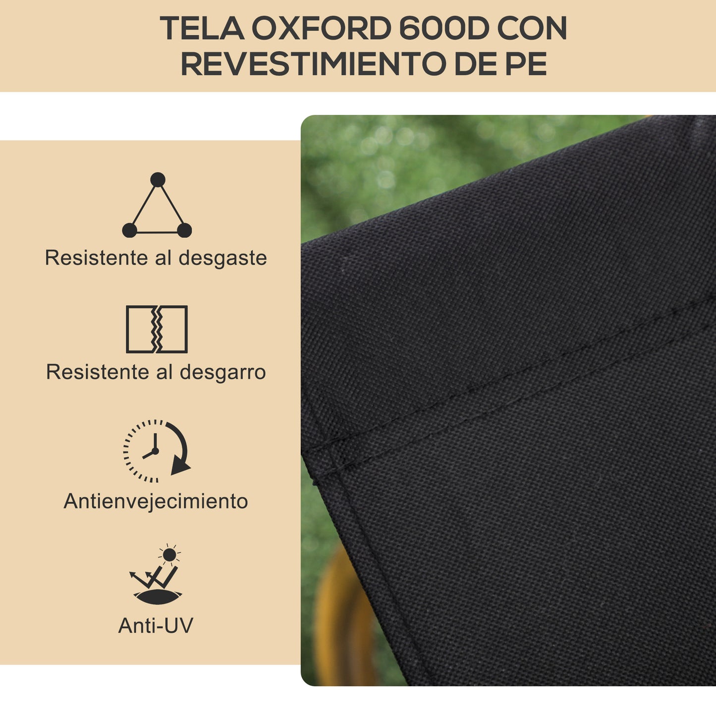 Outsunny Pack De 2 Sillas Plegable De Camping Con Reposabrazos Negro_5
