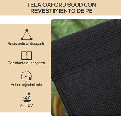 Outsunny Pack De 2 Sillas Plegable De Camping Con Reposabrazos Negro_5
