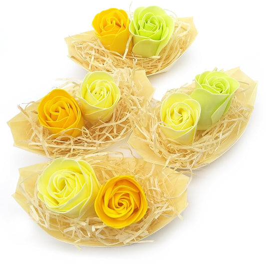 50 Barcas Con Flores Para Regalo Invitados (amarillo). Rosas De Jabón Para Baño Aromático. Detalle Original Para Eventos_0