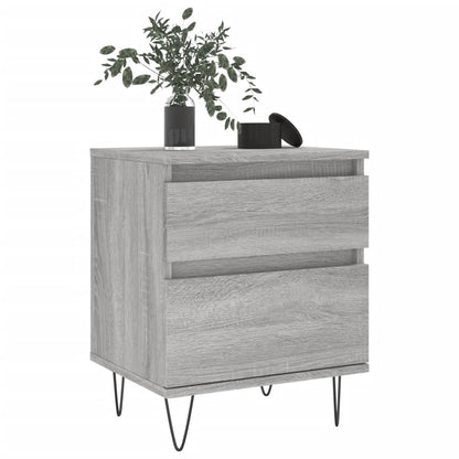 Mesita De Noche 2 Uds Madera Ingeniería Gris Sonoma 40x35x50 Cm_1