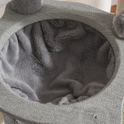 Pawhut Árbol Rascador Para Gatos Grande 80x55x122cm Hamaca Plataformas Juguetes_3