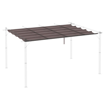 Outsunny Cubierta Para Pérgola Retráctil 3,5x2,6 M Para Marco De 4x3 M Café_3
