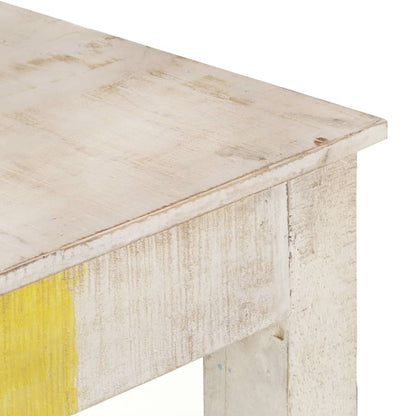 Mesa Consola De Madera De Mango Rugosa Blanca 115x35x77 Cm_2