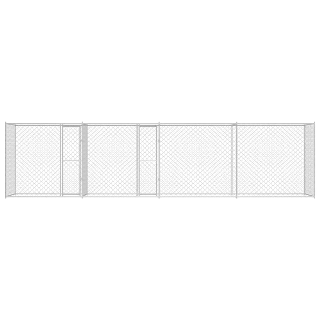 Jaula Para Perro Plateado 800 X 200 X 200 Cm Acero Galvanizado_3