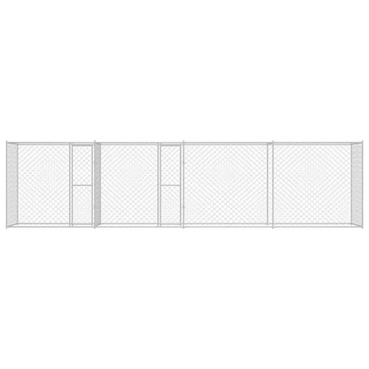 Jaula Para Perro Plateado 800 X 200 X 200 Cm Acero Galvanizado_3
