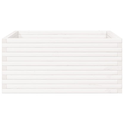 Jardinera Madera Maciza De Pino Blanco 100x100x46 Cm_4