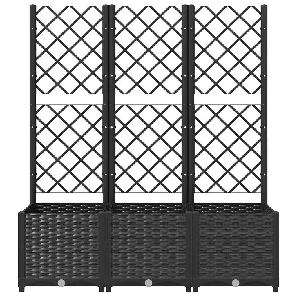 Jardinera De Jardín Con Enrejado, Color Negro, 120 X 40 X 136 Cm, Pp_4