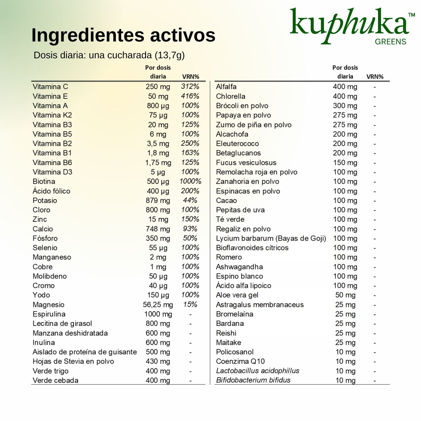 Kuphuka Greens - suplemento alimenticio todo-en-uno, 30 dosis - sabor Manzana_3