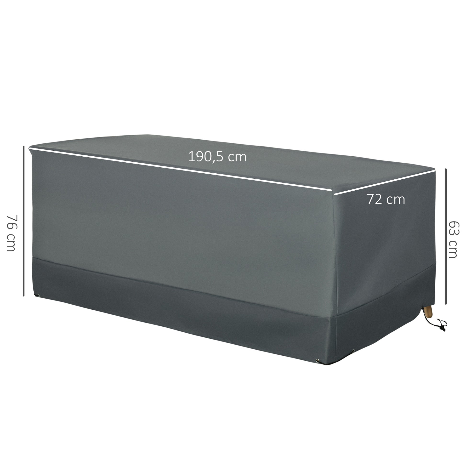 Outsunny Funda Protectora Para Muebles Jardín Tela Oxford 600d Impermeable Gris_2