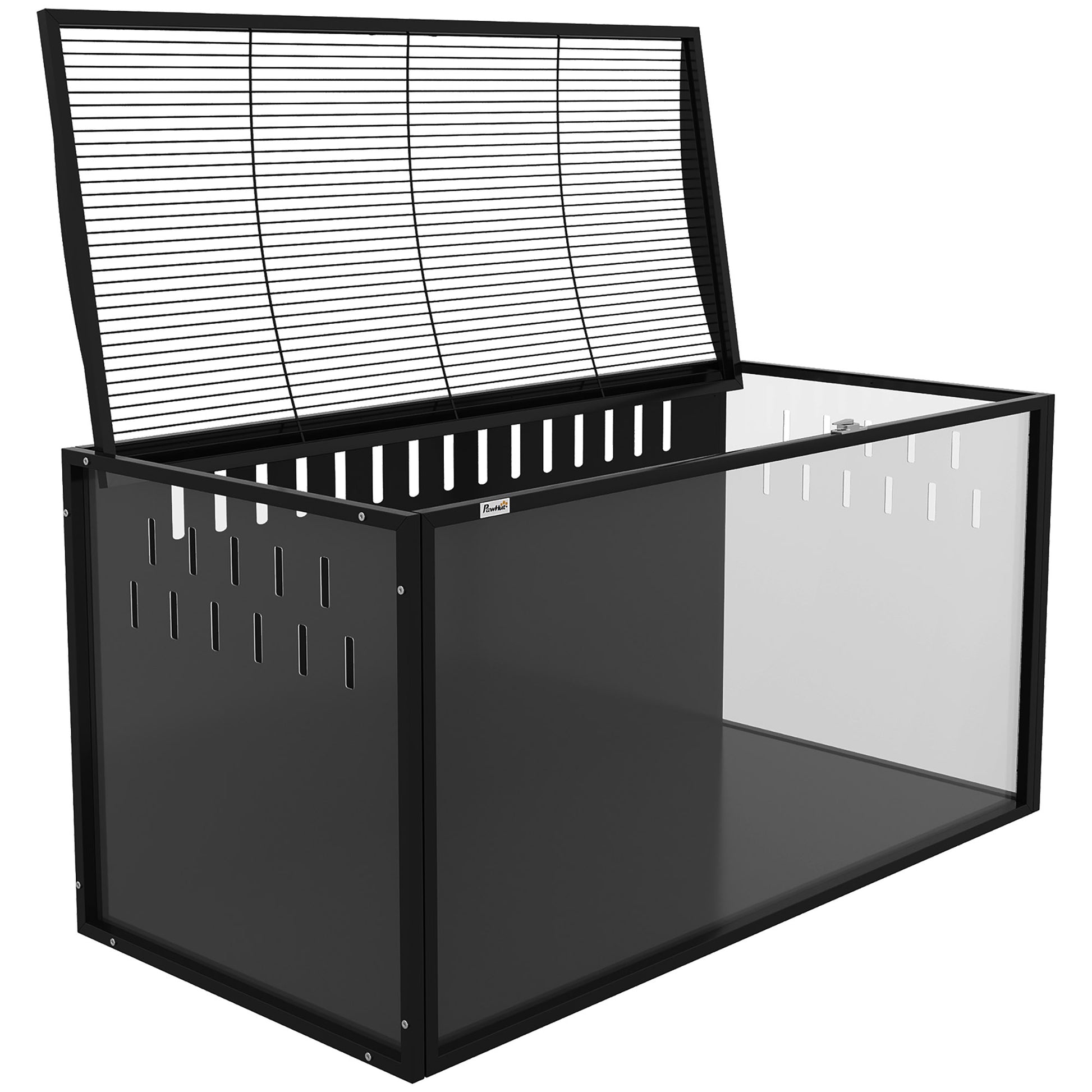 Pawhut Jaula Para Hámster Grande 105x51x53 Cm Con Tapa Ventilada Abatible Negro_4
