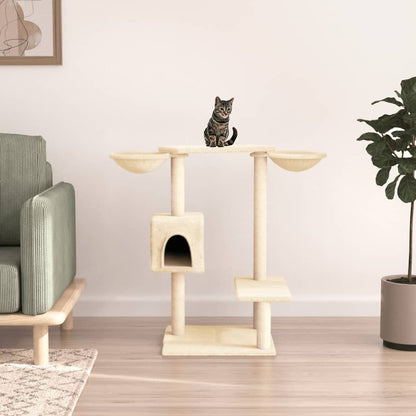 Vidaxl Rascador Para Gatos Con Postes Para Rascar Color Crema 82 Cm_1