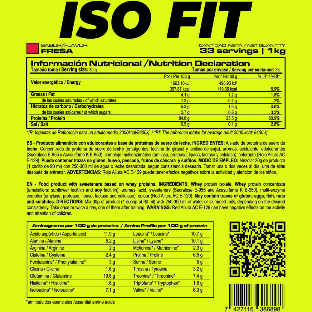 Iso Fit - 1kg - Fresa - Aumenta La Masa Muscular - Masmusculo_4