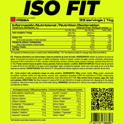 Iso Fit - 1kg - Fresa - Aumenta La Masa Muscular - Masmusculo_4